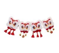 Healeved 2 paia di fermagli per capelli per il capodanno cinese - Fermagli per capelli a forma di testa di leone pelosa con nappa e campanellino, forcine in stile cinese per ragazze, accessori per la