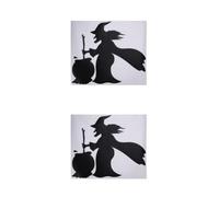 Healeved 2 Pezzi Adesivi Murali Strega Halloween in Pvc Nero 52x44 Cm