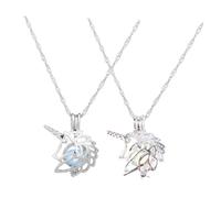Healeved 2 Pezzi Collana a pendente unicorno gioielli di scoiattolo Collana girocollo portachiavi con ciondolo per borsa con ciondolo con giglio sirena lega