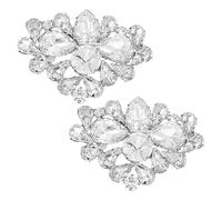 Healeved 2 Pezzi Decorazioni Per Le Scarpe Da Sposa Decorazione Nuziale Bobby Arredamento Della Strass Nozze Ciondolo Rosa Fermagli Per Scarpe Decorativi Fibbia Cristallo Argento