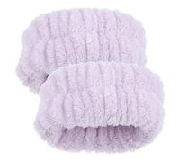 Healeved 2 Pezzi di Braccialetti per Il Lavaggio del Viso Set da Spa in Flanella Elastici Comodi per Le Donne Elastici per per Lavare Il Viso Mani Asciutte durante La Doccia