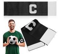Healeved 2 Pezzi Fascia da Capitano per Calcio in Fibra Sintetica Nera, Elastico e Confortevole, per Team Captain Durante Partite di Basket e Attività Sportive