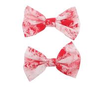 Healeved 2 Pezzi Fermaglio per Chioma in Cotone Rosso Fiocco per Halloween, Accessorio Pratico e Carino per Donne, per Feste e Parchi di Intrattenimento