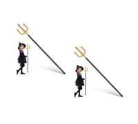 Healeved 2 Pezzi Forcone Tridente Antico Nero in Plastica per Cosplay e | Accessori per Mascherata e Rappresentazione, Leggero e Riutilizzabile, Facile da Pulire, Stile Realistico