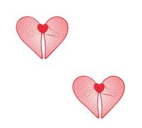 Healeved 2 Pezzi Forma di Cuore Rosse per San Valentino con Fascia Elastica, Design Riutilizzabile in Feltro e Garza, Perfette per Costumi Cosplay e Feste Romantiche