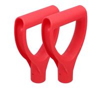 Healeved 2 Pezzi Manico di Vanga in Plastica Rossa Struttura, Impugnatura Confortevole e Facile Manutenzione, Sostituzione per Pala da Neve 34mm per Rimozione Neve in Garage