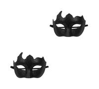 Healeved 2 Pezzi Maschera Veneziana Mezza Faccia Steampunk Nera in Plastica | Carnevale e Feste in Maschera, Stile Elegante Pittura Intricata, Riutilizzabile e Comoda