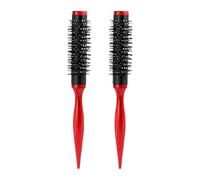 Healeved 2 pezzi Mini spazzola rotonda in nylon: spazzola dritta per domare i capelli, strumento per asciugare, districare, per capelli a barilotto per arricciare, cotonare e dare volume ai, feste