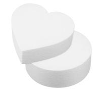 Healeved 2 Pezzi Modello di Torta in Schiuma Bianco 6 Pollici Forma Cuore e Tondo per Pratica Decorazione Torte e Esposizione Professionale Compleanni
