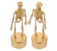 Healeved 2 Pezzi Premio Halloween in Plastica Oro Figura Scheletro, Decorazione da Tavolo Facile da Esporre, Design Unico e Versatile per Feste e Premi Adulti