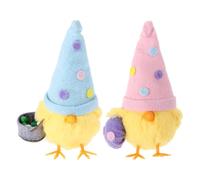 Healeved 2 Pezzi Pulcini Pasquali in Peluche Decorazioni Pasqua Morbide per Tavolo e Casa Ornaments Mini Pulcino Primaverile per Festa e Desktop