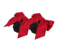 Healeved 2 Pezzi Retina per Chioma da Donna Fiocco Rosso, Fermaglio Copri Chignon Resistente per Infermiere, Bancari e Personale di Servizio, Accessorio per Chioma Formale e Quotidiano