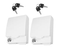 Healeved 2 Pezzi Scatola per Prese Elettriche Tipo 86 Bianca in Plastica con Chiusura a Chiave, Trasparente e Sicura, per Bagni e Ambienti Umidi