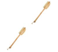 Healeved 2 Pezzi Spazzola per La Schiena con Manico in Legno Esfoliante per Il Corpo per Bagno E