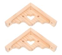 Healeved 2 Pezzi Staffa Supporto Pesante Versatile in Legno Khaki Mensola Triangolare Design Minimalista Decorativo per Ufficio e Camera da