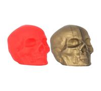 Healeved 2 Pezzi Tappo Oro Flessibile in Vino a Bottiglia di Silicone per Riutilizzabile Forma di Teschio Chic Rosso, Regalo Creativo per Halloween, Tappo Anti-perdita