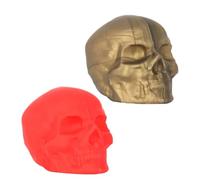 Healeved 2 Pezzi Tappo per Bottiglia di Vino a Forma di Teschio in Silicone Flessibile e Riutilizzabile, come Regalo Creativo Stile Chic Oro e Rosso per Halloween