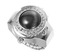 Healeved 2 Pezzi Tavolo ad anello digitale dito orologio ad anello digitale decorativo orologio ad d'epoca io ad in metallo i ad al quarzo Argento