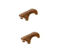 Healeved 2 Pz massaggiatore massaggio inossidabile lux gua sha Braccia retro corpi strumento per raschiare la bellezza raschietto per massaggi piatto raschiante in legno di legno Brown