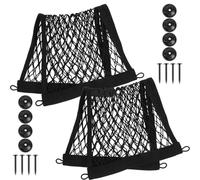 Healeved 2 Reti Portaoggetti per Auto in Poliestere Ganci e Viti Organizer Rete da Carico Piccola 45X25 CM per Bagagliaio e Sedile Posteriore Accessori Auto per Organizzazione Camper e