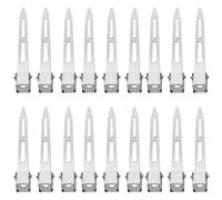 Healeved 2 Scatole Clip per a Becco d'Anatra in Metallo Argento, Fermacapelli Professionali in Acciaio Inossidabile per Sezionare e Modellare (Circa 70 Pezzi per Scatola)