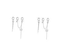 Healeved 2 Set Anello a Farfalla Gioielli Ad Anello Punk Gioielli Da Donna Polsino Con Catena Aperto Della Catena Del Polsino Dito Di Farfalle Lega (ferro)