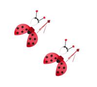 Healeved 2 Set Costume Coccinella Bambina con Estensioni e Fascia Antenne Rosso Sicuro, Accessori da Cosplay e Feste di Ruolo Fatato