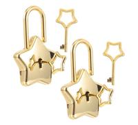 Healeved 2 Set Mini Lucchetti Forma di Stella con Chiave Blocco Privacy Portatile per Diario Notebook Gioielli e Progetti Diy Lucchetto Oro per Scuola Ufficio e Viaggio