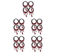 Healeved 20 Pezzi Orecchini a Cerchio in Acciaio Inossidabile Rosso Effetto Sangue Design Irregolare per Piercing al Naso Donna Uomo, Stile Punk Horror per Halloween e Feste