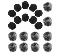 Healeved 20pezzi Copertura Antivento in Peluche per Microfono Lavalier Manicotto Protettivo in Spugna per Microfono Portatile Riduce Rumori di Fondo per Cuffie da Conferenza Ktv