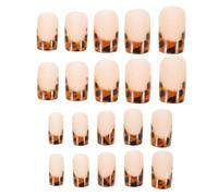Healeved 24 pezzi di unghie finte con design leopardato Set di unghie finte staccabili e indossabili Estensioni per French tips a copertura totale per salone di bellezza a casa