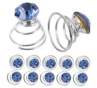 Healeved 24pezzi Fermagli Per Spirali Decorative Metallo Con Strass Per Cerimonie Matrimoni e Feste Blu