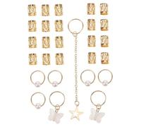 Healeved 28pezzi Anelli Farfalla in Ferro Ciondoli Per Intrecciati Fermagli Per Per Donne e Ragazze Accessori Per Da Festival