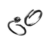 Healeved 2pezzi Anelli Argento Sterling Roseto Spinoso Gioielli Promessa Resistente e Comodi Design Elegante Per Fidanzamento e Regalo Uomo Donna