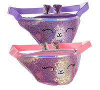 Healeved 2pezzi Borse Fanny Glitter Per Bambine Da Sequins Cinghia Regolabile Borse Da Viaggio Carine Per Ragazze Per Conservare Cellulare Chiavi e Piccole Sorprese