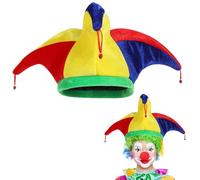 Healeved 2Pezzi Cappello Clown Divertente Costume Giullare con Campane per Halloween e Mardi Gras Accessori per Costumi Adulti