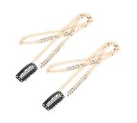 Healeved 2pezzi Catena Per Capelli Forma Di Spiga Di Grano Forcina Francese in Attacco Clip Decorazione Per Capelli Da Donna in Stile Vintage Per Acconciature Raccolte