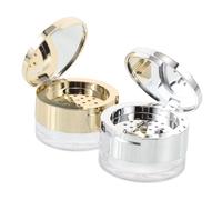 Healeved 2pezzi Contenitore per Cipria in Polvere Sciolta Vuoto Soffio e Specchio Contenitore Portatile Ricaricabile per Trucco da Viaggio