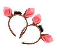 Healeved 2pezzi Headband Ears with Pig Design Cute Animal Cosplay Hairband for Kids Decorative Party Accessory for Festivals and Costume Events