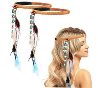 Healeved 2pezzi Headbands Bohemian Plume Headband Frange Per Accessorio Per Per Speciali e