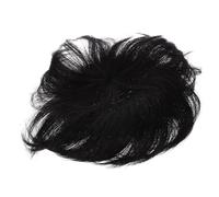 Healeved 2pezzi Men Wig Lifelike Male Overhead Replacement Block Parrucca Maschile Con Patch Invisibile Veri Nero Clip Antivento Per Uso Quotidiano