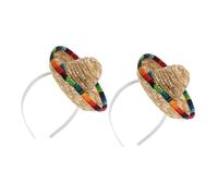 Healeved 2pezzi Mini Fascia per Cappello Messicano Due Fascia per Cappello Sombrero Cinco De Mayo per Decorazioni Fotografiche per Feste Luau Fiesta
