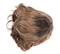 Healeved 2pezzi Parrucca Corto Riccio Naturale Fibra Realistica Per Donna Accessorio Moda Per Festività e Cosplay Giallo