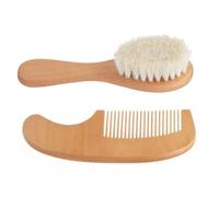 Healeved 2pezzi Pettine e Spazzola Per Bagnetto Legno Naturale Con Setole Morbide Combinazione Pratica Per La Dei Del