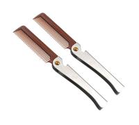 Healeved 2pezzi Pettine Pieghevole Per Capelli Da Uomo in Acciaio Inossidabile Portatile Per Barba e Capelli Design Multifunzione Per Uso Quotidiano e Viaggi