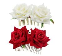 Healeved 2pezzi Pettinini Per Sposa Rosa Accessori Eleganti Per Acconciatur Matrimonio Per Cerimonie Feste e Occasioni Speciali Comodi e Sicuri Per Look Incantevole