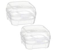 Healeved 2pezzi Portauova Portatile Con Contenitore Per Uova Da e Picnic Scatola Protettiva Per Uova Da Bianco Trasparente