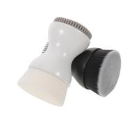 Healeved 2pezzi Spazzola Doppia Testa per Pulizia Viso Mini Spazzola Manuale Setole Morbide Silicone Strumento Bellezza per Spa