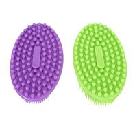 Healeved 2pezzi Spazzola Silicone Per Bagno Di Multi-funzione Per Pulizia Corpo e Massaggio Adatta Per Adulti Colori e Facile Da Usare e Portatile