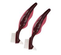 Healeved 2pezzi Spazzolino per Protesi Dentarie Mobili Doppia Testina Setole Dure per Pulizia degli Apparecchi di Contenzione e Spazzolino per Dentiere Finte per Igiene Orale degli Anziani